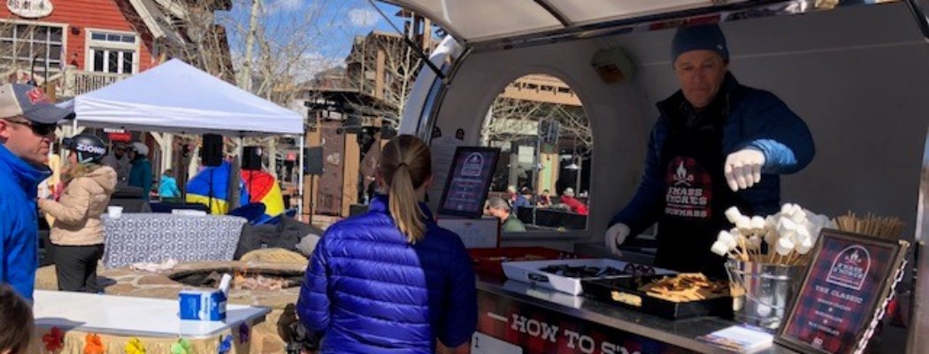 mini mobile food trailer on street